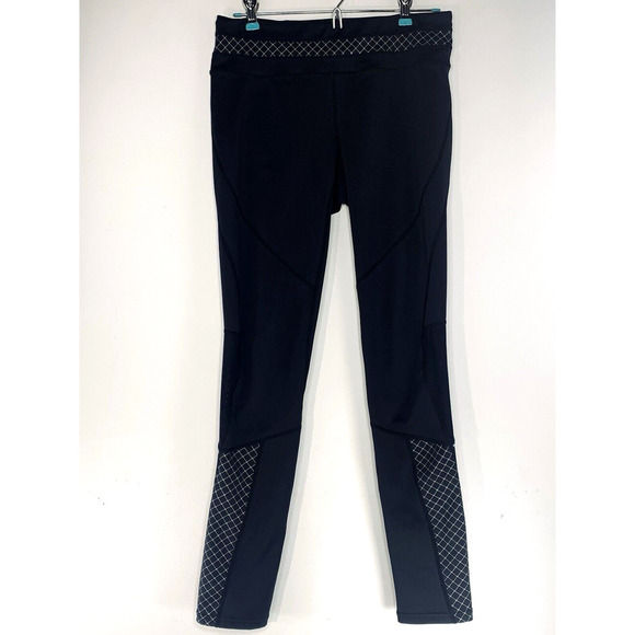 Athleta Miles Compression Tight Medium Black Reflective Running Leggings EUC - Picture 1 of 13